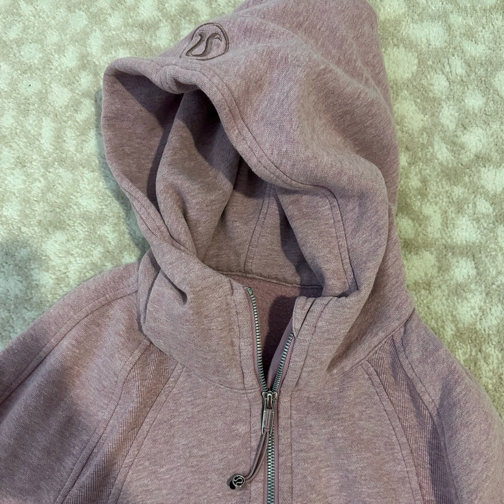Lululemon Heathered Pink Taupe Scuba Oversized Half-Zip Hoodie - Picture 3 of 5